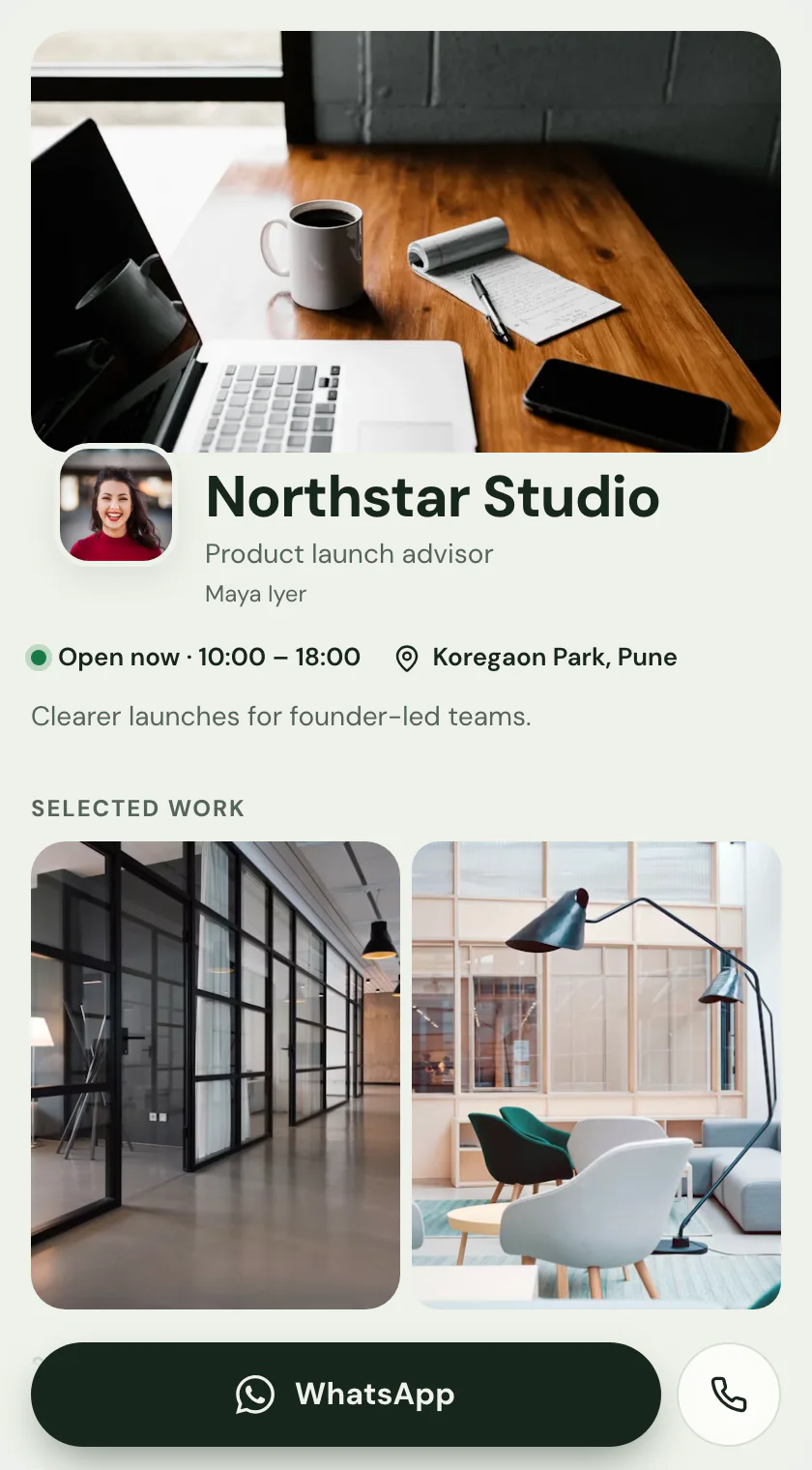 A Pubtact storefront for a salon